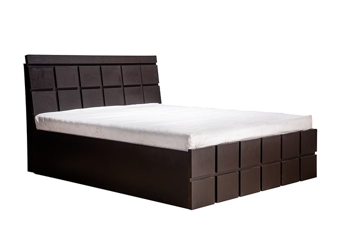 TR Noir Wenge Checkered Queen Bed (Storage)